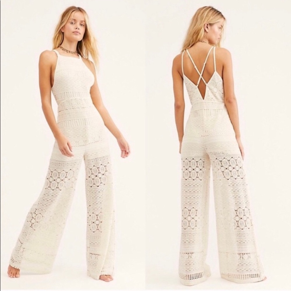NWOT Free People Crochet Jumpsuit